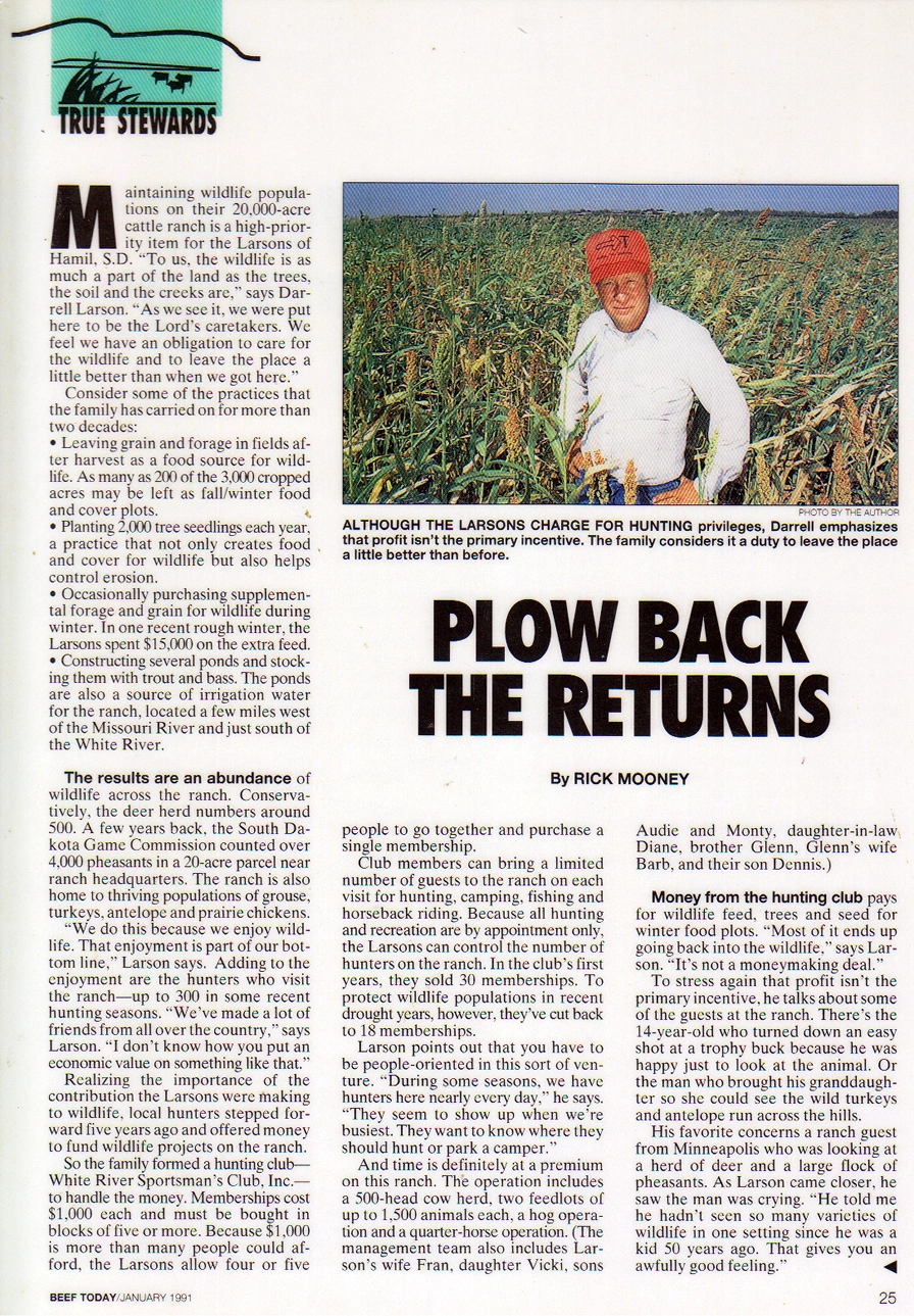 True Stewards magazine article Larson Ranch
